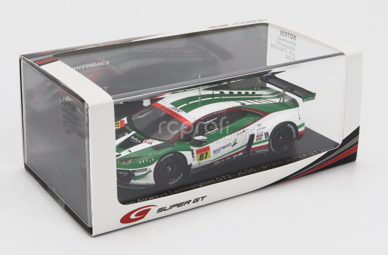 Spark-model Lamborghini Aventador Gt3 Team Jloc N 87 Gt300 Super Gt 2022 K.mtsuura - N.sakaguchi 1:43 Bílá Zelená