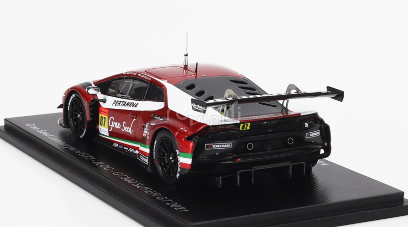 Spark-model Lamborghini Gran Seed Lamborghini Gt3 N 87 Team Jloc Gt300 Super Gt 2021 Kosuke Matsuura - Natsu Sakaguchi 1:43 Červená Bílá