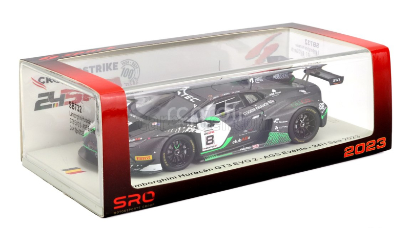 Spark-model Lamborghini Huracan Gt3 Evo 2 Team Ags Events N 8 24h Spa 2023 L.gorini - A.borga - N.jamin 1:43 Černá Bílá