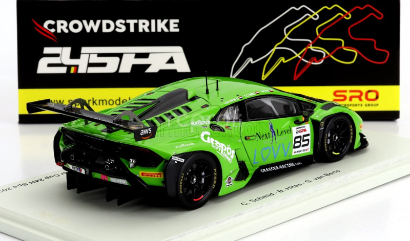 Spark-model Lamborghini Huracan Gt3 Evo 2 Team Grt Grasser N 85 Winner Silver Cup 24h Spa 2023 C.schmid - B.hites - G.van Berlo 1:43 Zelená Černá