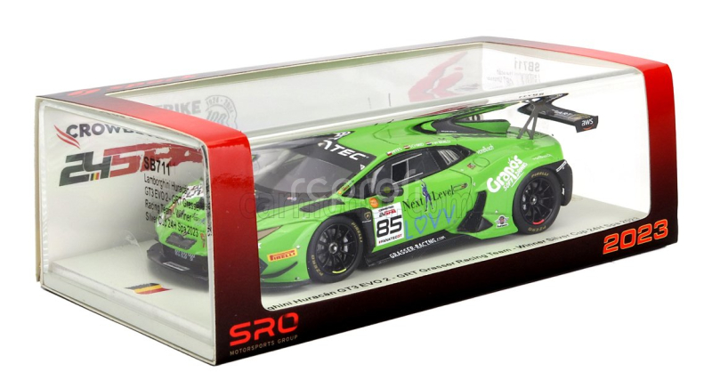 Spark-model Lamborghini Huracan Gt3 Evo 2 Team Grt Grasser N 85 Winner Silver Cup 24h Spa 2023 C.schmid - B.hites - G.van Berlo 1:43 Zelená Černá