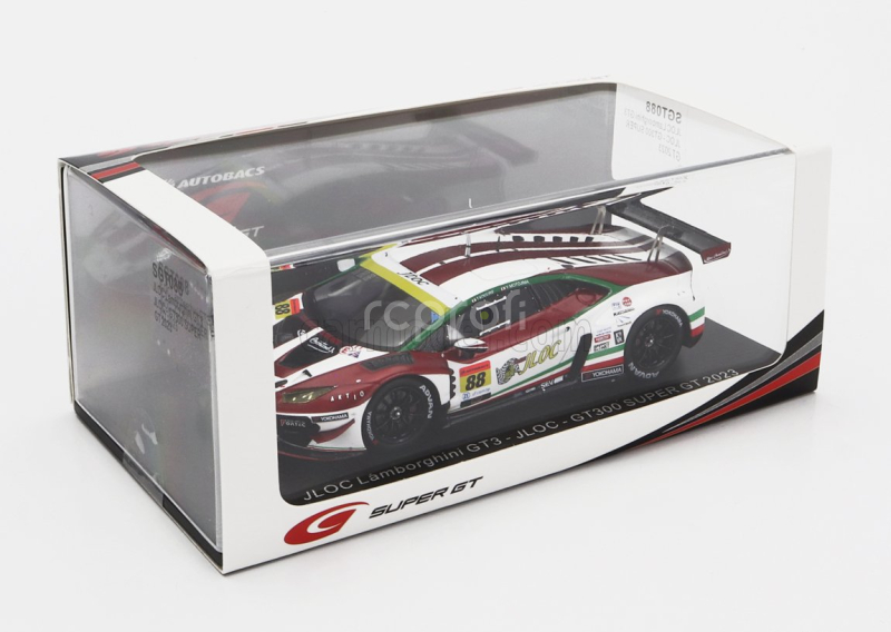 Spark-model Lamborghini Huracan Gt3 Evo Team Jloc N 88 Gt300 Class Super Gt 2023 T.kogure - Y.motojima 1:43 Červená Bílá