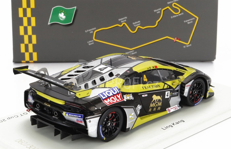 Spark-model Lamborghini Huracan Gt3 Evo Team Phantom Pro Racing N 4 4th Gt Cup Macau 2022 Ling Kang 1:43 Žlutá Černá