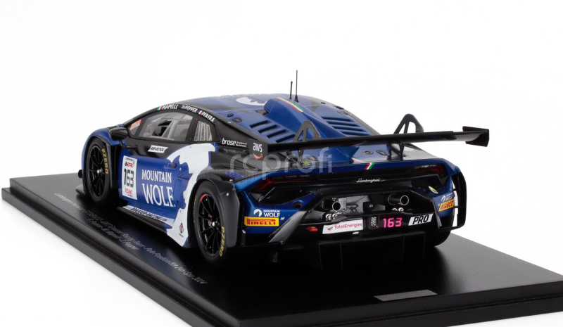 Spark-model Lamborghini Huracan Gt3 Evo2 5.2l V10 Team Grt Grasser Racing N 163 Pole Position 24h Spa 2024 Franck Perera - Marco Mapelli - Jordan Pepper 1:18 Modrá Bílá