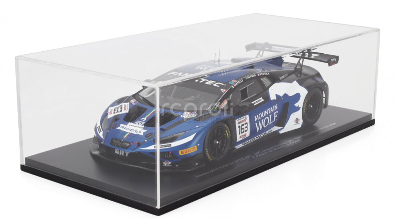 Spark-model Lamborghini Huracan Gt3 Evo2 5.2l V10 Team Grt Grasser Racing N 163 Pole Position 24h Spa 2024 Franck Perera - Marco Mapelli - Jordan Pepper 1:18 Modrá Bílá