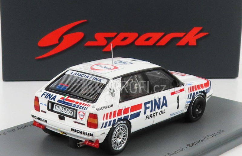 Spark-model Lancia Delta Hf Integrale 16v Fina N 1 2nd Rally Tour De Corse 1991 D.auriol - B.occelli 1:43 Bílá Červená Modrá