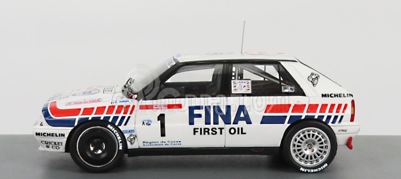 Spark-model Lancia Delta Hf Integrale 16v Fina N 1 2nd Rally Tour De Corse 1991 D.auriol - B.occelli 1:43 Bílá Červená Modrá