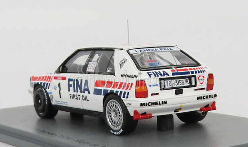 Spark-model Lancia Delta Hf Integrale 16v Fina N 1 2nd Rally Tour De Corse 1991 D.auriol - B.occelli 1:43 Bílá Červená Modrá