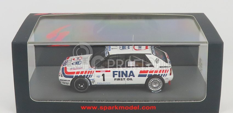 Spark-model Lancia Delta Hf Integrale 16v Fina N 1 2nd Rally Tour De Corse 1991 D.auriol - B.occelli 1:43 Bílá Červená Modrá