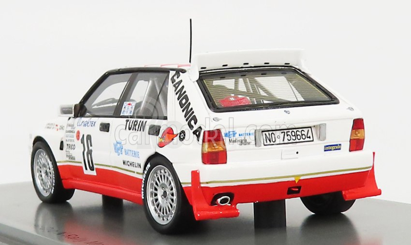 Spark-model Lancia Delta Hf Integrale Evo Canonica N 16 Winner Group N Rally Montecarlo 1993 C.spiliotis - H.thibaud 1:43 Bílá Červená