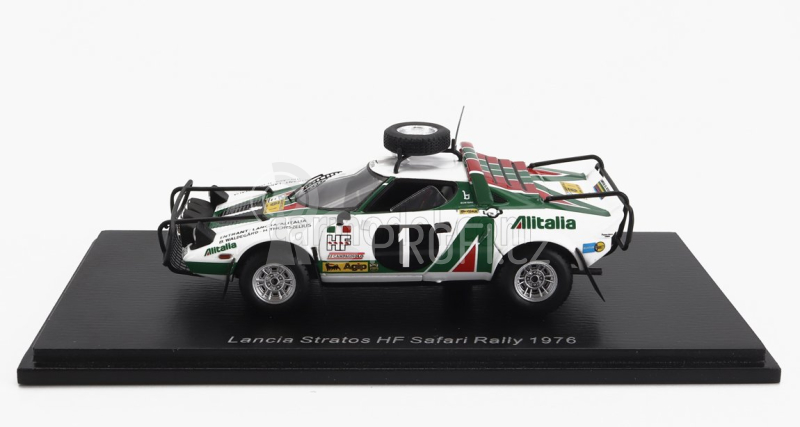 Spark-model Lancia Stratos Hf Alitalia (night Version) N 1 Rally Safari 1976 Bjorn Waldegaard - Hans Thorszelius 1:43 Bílá Zelená