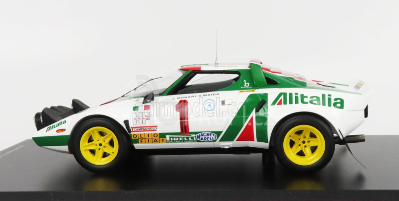 Spark-model Lancia Stratos Hf Alitalia (night Version) N 1 Winner Rally Montecarlo 1977 S.munari - S.maiga 1:18 Bílá Zelená Červená