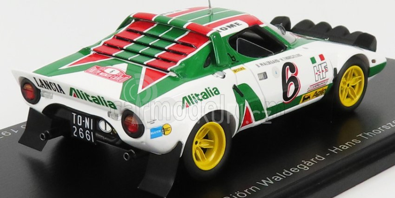 Spark-model Lancia Stratos Hf Team Alitalia (night Version) N 6 2nd Rally Montecarlo 1976 Bjorn Waldegaard - Hans Thorszelius 1:43 Bílá Zelená Červená