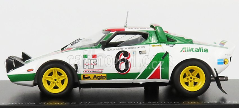 Spark-model Lancia Stratos Hf Team Alitalia (night Version) N 6 2nd Rally Montecarlo 1976 Bjorn Waldegaard - Hans Thorszelius 1:43 Bílá Zelená Červená