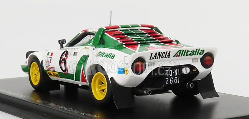 Spark-model Lancia Stratos Hf Team Alitalia (night Version) N 6 2nd Rally Montecarlo 1976 Bjorn Waldegaard - Hans Thorszelius 1:43 Bílá Zelená Červená
