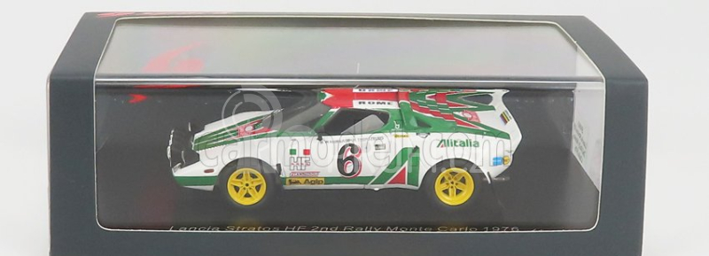 Spark-model Lancia Stratos Hf Team Alitalia (night Version) N 6 2nd Rally Montecarlo 1976 Bjorn Waldegaard - Hans Thorszelius 1:43 Bílá Zelená Červená