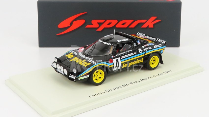 Spark-model Lancia Stratos N 4 6th Rally Montecarlo 1981 B.darniche - A.mahe 1:43 Černá Žlutá