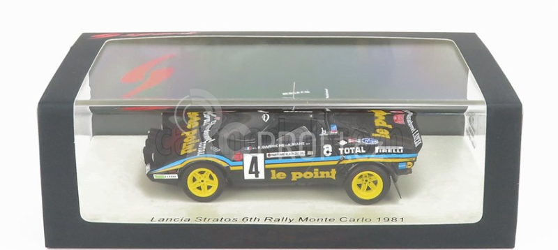 Spark-model Lancia Stratos N 4 6th Rally Montecarlo 1981 B.darniche - A.mahe 1:43 Černá Žlutá