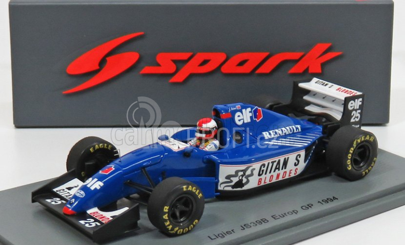 Spark-model Ligier F1  Js39b N 25 Europe Gp 1994 Johnny Herbert 1:43 Modrá Bílá