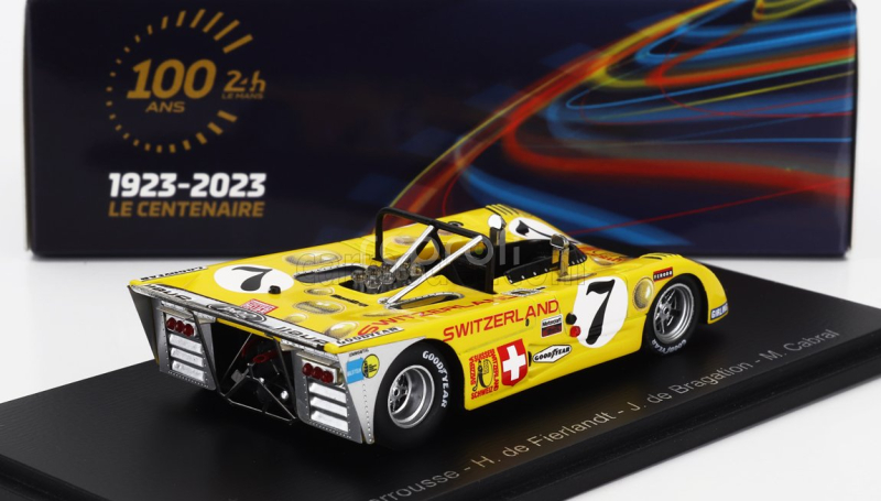 Spark-model Lola T280 Cosworth Dfv 3.0l V8 Team Ecurie Bonnier N 7 24h Le Mans 1972 J.de Bragation - M.cabral - H.de Fierlandt 1:43 Žlutá