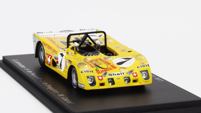 Spark-model Lola T280 Cosworth Dfv 3.0l V8 Team Ecurie Bonnier N 7 24h Le Mans 1972 J.de Bragation - M.cabral - H.de Fierlandt 1:43 Žlutá