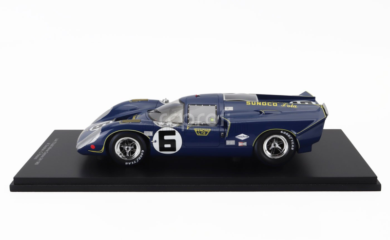 Spark-model Lola T70 Mk3b Gt 5.0l V8 Team Sunoco N 6 Winner 24h Daytona 1969 Mark Donohue - Chuck Parsons - Ronnie Bucknum 1:18 Blue