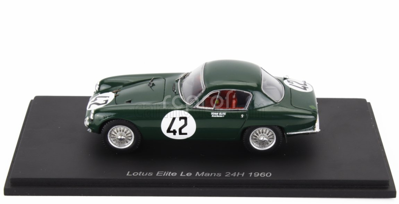 Spark-model Lotus Elite Coventry Climax 1216cc S4 Team Lotus Engineerig N 42 24h Le Mans 1960 David Buxton - Bill Allen 1:43 Zelená