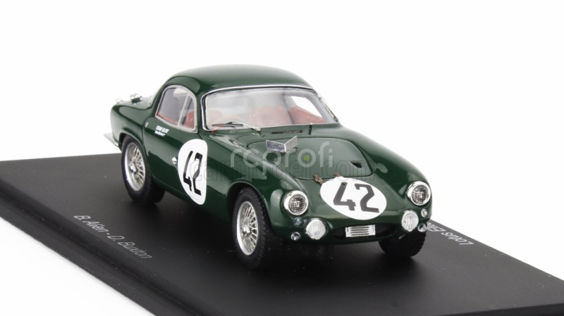 Spark-model Lotus Elite Coventry Climax 1216cc S4 Team Lotus Engineerig N 42 24h Le Mans 1960 David Buxton - Bill Allen 1:43 Zelená