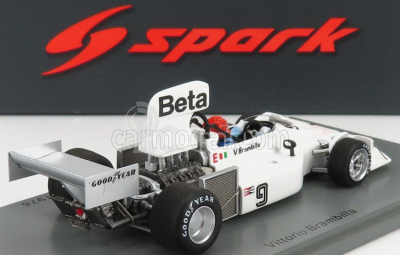 Spark-model March F1  761 N 9 2nd International Trophy 1976 V.brambilla 1:43 Bílá