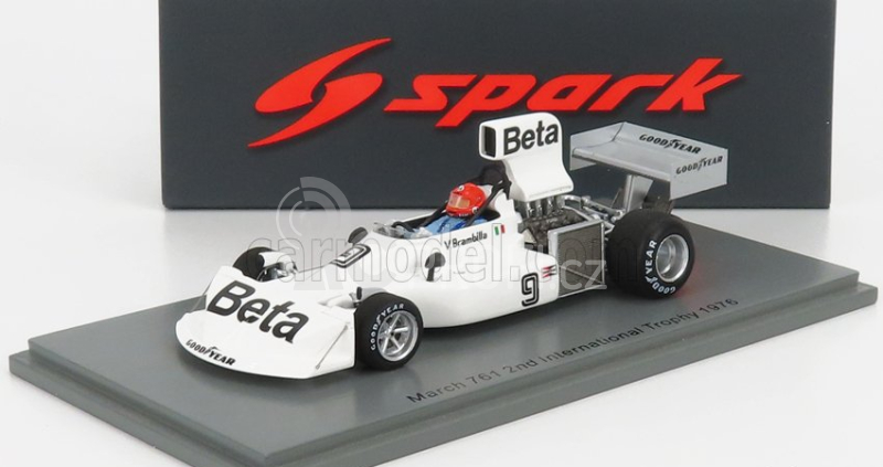 Spark-model March F1  761 N 9 2nd International Trophy 1976 V.brambilla 1:43 Bílá