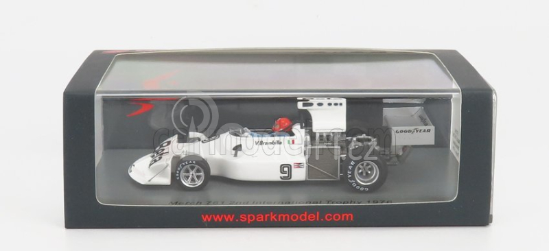 Spark-model March F1  761 N 9 2nd International Trophy 1976 V.brambilla 1:43 Bílá