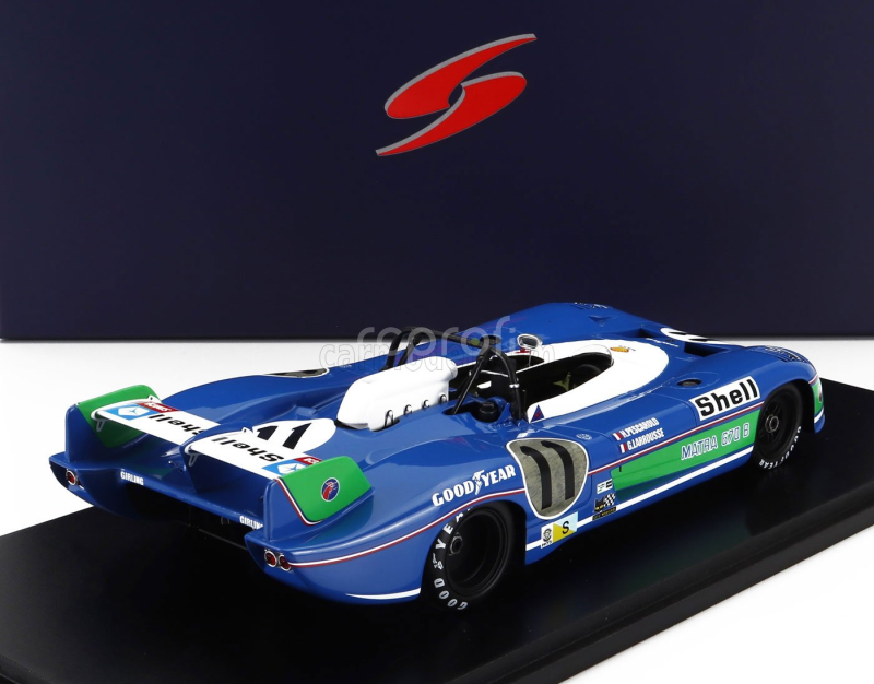 Spark-model Matra simca Ms670b 3.0l V12 Team Matra-simca Shell N 11 Winner 24h Le Mans 1973 Henri Pescarolo - Gerard Larrousse 1:18 Modrá Bílá