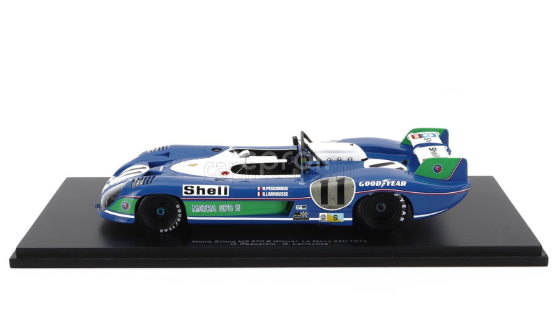 Spark-model Matra simca Ms670b 3.0l V12 Team Matra-simca Shell N 11 Winner 24h Le Mans 1973 Henri Pescarolo - Gerard Larrousse 1:18 Modrá Bílá