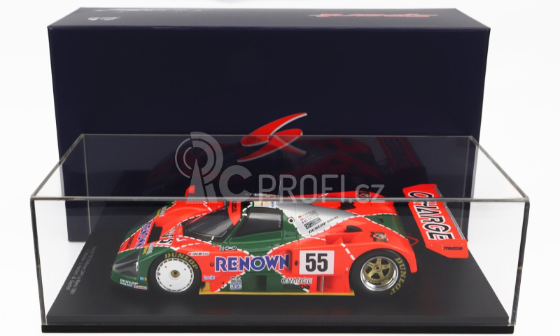 Spark-model Mazda 787b 2.6l Team Mazdaspeed Co. Ltd. N 55 Winner 24h Le Mans 1991 B.gachot - J.herbert - V.weidler - Con Vetrina - With Showcase 1:18 Oranžová Zelená Stříbrná