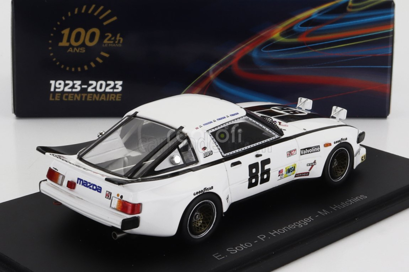 Spark-model Mazda Rx7 1146cc Team Z & W Enterprises Inc. N 86 24h Le Mans 1980 E.soto - P.honegger - M.hutchins 1:43 Bílá