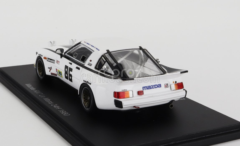 Spark-model Mazda Rx7 1146cc Team Z & W Enterprises Inc. N 86 24h Le Mans 1980 E.soto - P.honegger - M.hutchins 1:43 Bílá