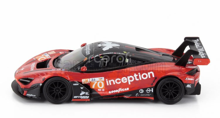 Spark-model Mclaren 720s Gt3 Evo M840t 4.0l V8 Turbo Team Inception Racing N 70 24h Le Mans 2024 Brendan Iribe - Ollie Millroy - Frederik Schandorff 1:64 Červená Černá