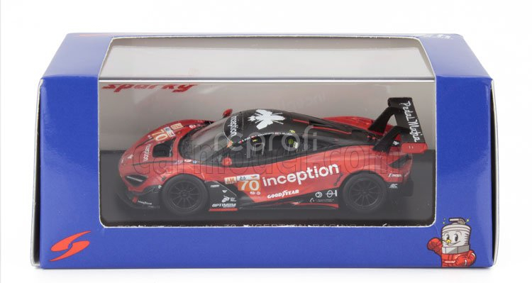 Spark-model Mclaren 720s Gt3 Evo M840t 4.0l V8 Turbo Team Inception Racing N 70 24h Le Mans 2024 Brendan Iribe - Ollie Millroy - Frederik Schandorff 1:64 Červená Černá