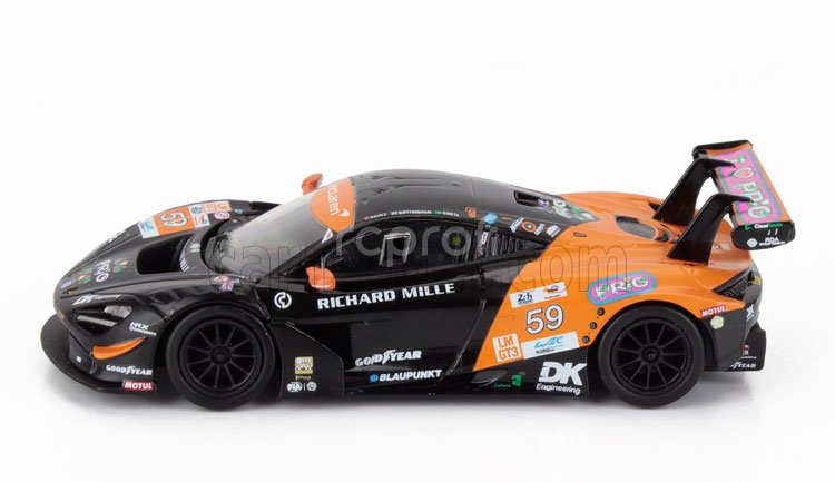 Spark-model Mclaren 720s Gt3 Evo M840t 4.0l V8 Turbo Team United Autosports N 59 24h Le Mans 2024 Nicolas Costa - James Cotingham - Gregoire Saucy 1:64 Černá Oranžová