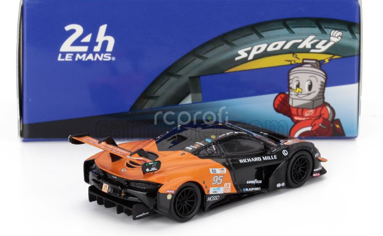 Spark-model Mclaren 720s Gt3 Evo M840t 4.0l V8 Turbo Team United Autosports N 95 24h Le Mans 2024 Hiroshi Hamaguchi - Nico Pino - Marino Sato 1:64 Černá Oranžová