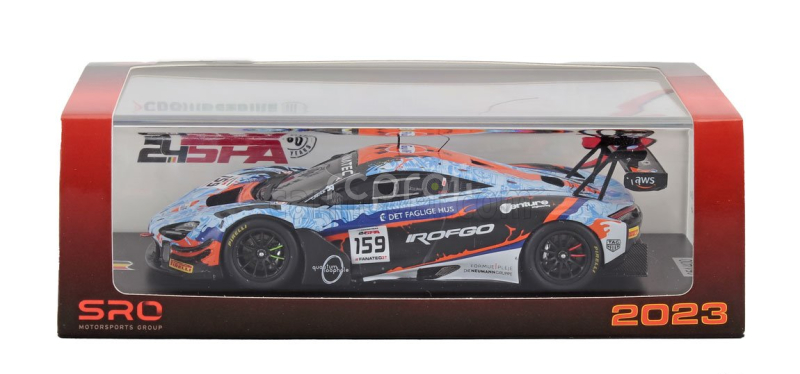 Spark-model Mclaren 720s Gt3 Evo Team Garage59 N 159 24h Spa 2023 M.kirchhofer - B.goethe - N.kjaergaard 1:43 Světle Modrá Oranžová