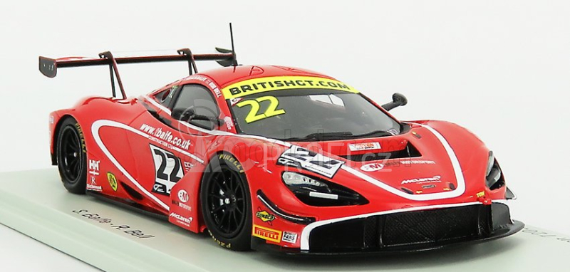 Spark-model Mclaren 720s Gt3 Team Balfe Motorsport N 22 British Gp Championship 2019 S.balfe - R.bell 1:43 Červená Bílá