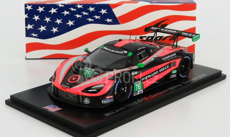 Spark-model Mclaren 720s Gt3 Team Compass Racing N 76 Mid-ohio 2019 P.holton - M.plumb 1:43 Oranžová Černá Bílá