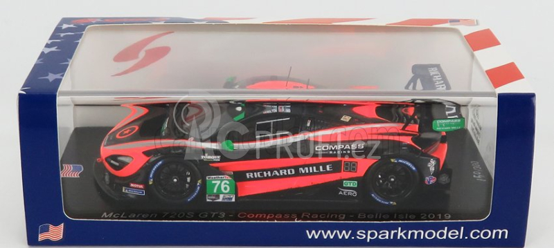 Spark-model Mclaren 720s Gt3 Team Compass Racing N 76 Mid-ohio 2019 P.holton - M.plumb 1:43 Oranžová Černá Bílá