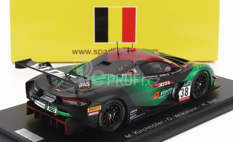 Spark-model Mclaren 720s Gt3 Team Jota N 38 24h Spa 2022 M.kirchhofer - O.wilkinson - R.bell 1:43 Zelená Černá Červená