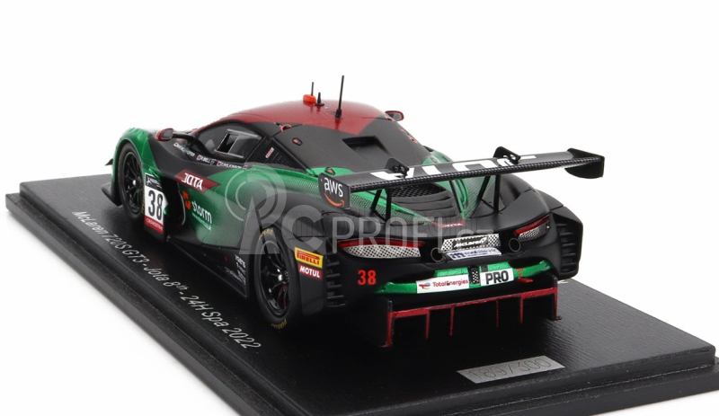 Spark-model Mclaren 720s Gt3 Team Jota N 38 24h Spa 2022 M.kirchhofer - O.wilkinson - R.bell 1:43 Zelená Černá Červená