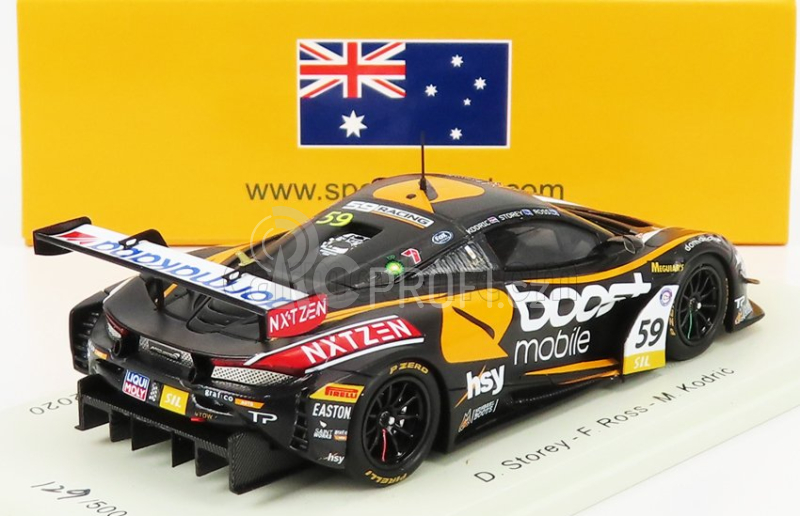 Spark-model Mclaren 720s Team 59racing N 59 12h Bathurst 2020 D.storey - F.ross - M.kodric 1:43 Černá Žlutá