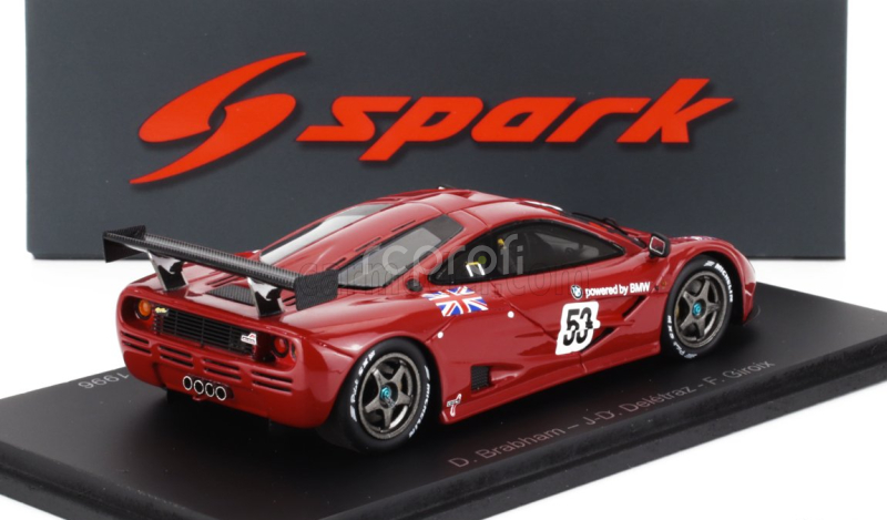 Spark-model Mclaren F-1 Gtr 6.1l V12 N 53 Pre-qualifications 24h Le Mans 1996 Fabien Giroix - Jean Denis Deletraz - Maurizio Sandro Sala 1:43 Red