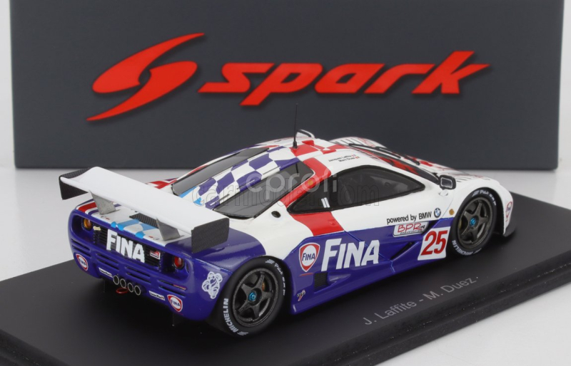 Spark-model Mclaren F-1 Gtr 6.1l V12 Team Bigazzi N 25 Bpr Silverstone 1996 Jacques Laffite - Marc Duez 1:43 Bílá Modrá
