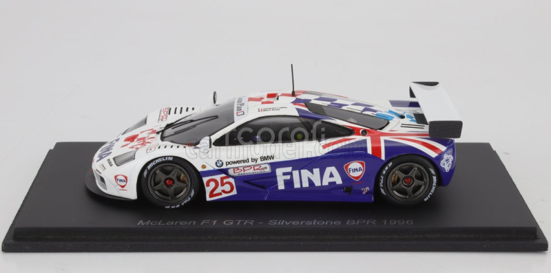Spark-model Mclaren F-1 Gtr 6.1l V12 Team Bigazzi N 25 Bpr Silverstone 1996 Jacques Laffite - Marc Duez 1:43 Bílá Modrá
